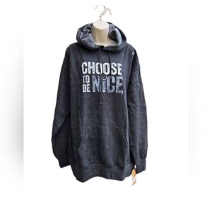 MV Sport Dark Gray 'Choose to Be Nice' Hoodie/Kangaroo Pocket Unisex
